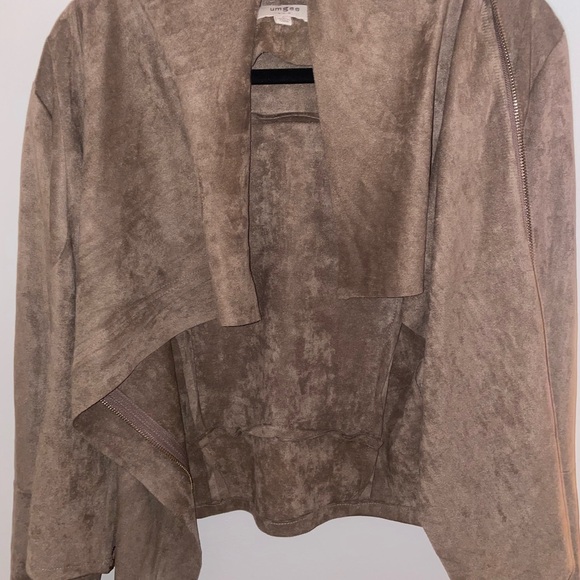 Women's Taupe Suede Jacket - Picture 1 of 13